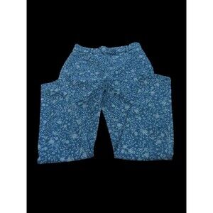 Time and Tru Pull On Pants Size S Floral Denim High Rise Stretch Fitted